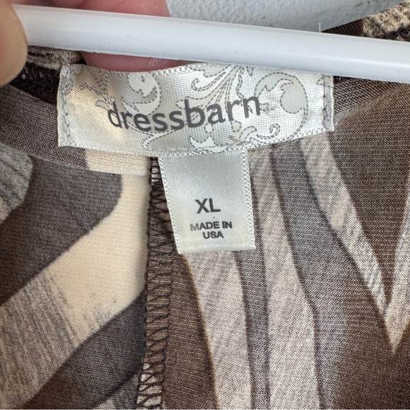 Dressbarn Top Womens XL Brown Beige Tunic - Picture 5 of 9